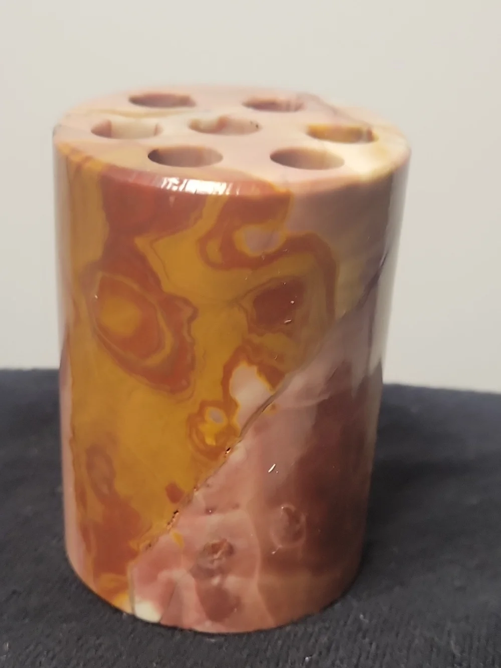Vintage Onyx Pen Pencil Or Make Up Brush Holder